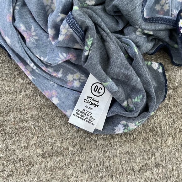 Opening Ceremony Black Fem Fit Floral Lettuce Edge T-Shirt - Picture 8 of 8